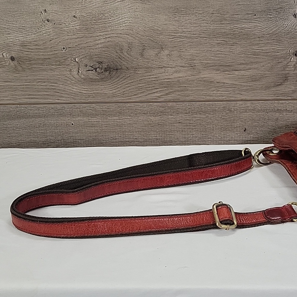 Patricia Nash Red Leather Crossbody Bag with Embossed Medallion - Red - Picture 6 of 14